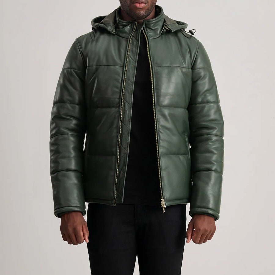 Gordon Green Hooded Leather Puffer Jacket